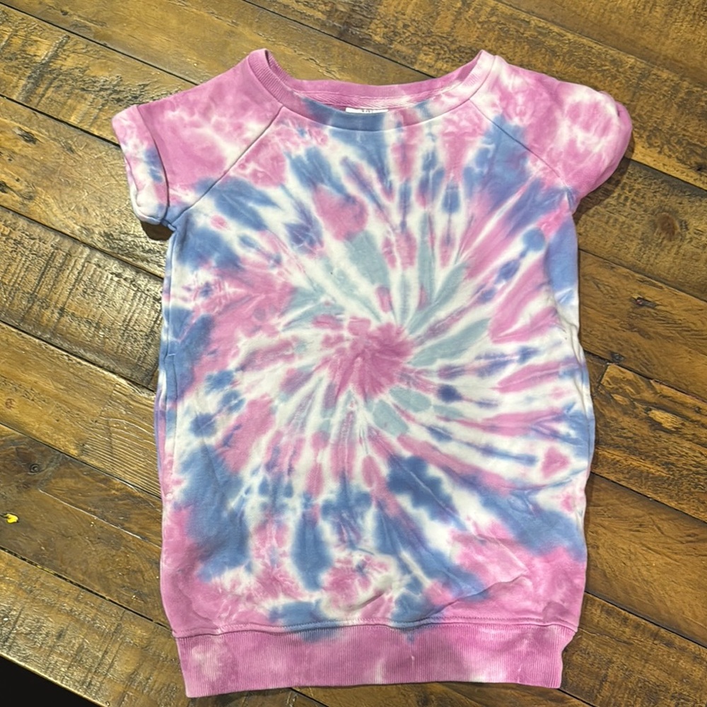 Pink and Blue Tie-Dye Kids sweatshirt dress size 2T gap
